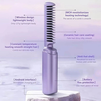  infinitygadgetstore Meneflix Cordless Mini Hair Straightener – Travel Friendly & USB #