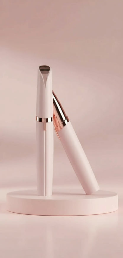 White electronic device on a pink stand with a pink background